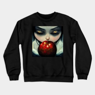 Princess taking the first bite of the poison apple. Crewneck Sweatshirt